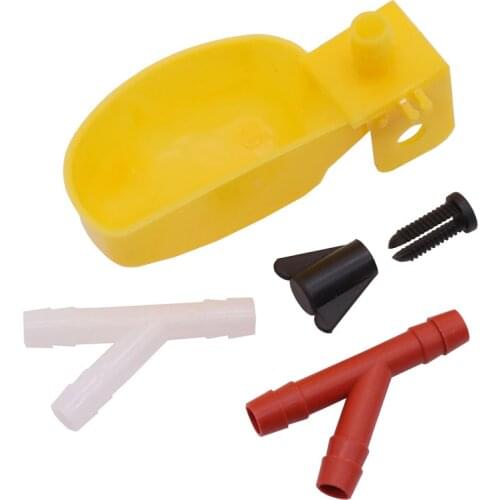 10 Pcs / lot Deep Yellow Quail Drinking Bowl Poultry Feeding Supplies ABS Quail Drinker With Screw Nut Poultry Drinker Quail