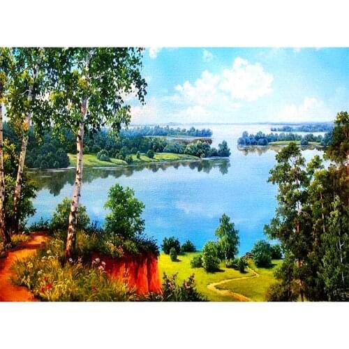 Full Drill Square Diamond 5D DIY Diamond Painting"blue sea, blue sky"Diamond Embroidery Cross Stitch Rhinestone Mosaic Painting