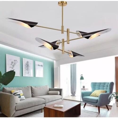 Postmodern Light Luxury Chandelier Simple Personality Living Room Bedroom Dining Creative Art Iron Art Modern Nordic Home Lamp