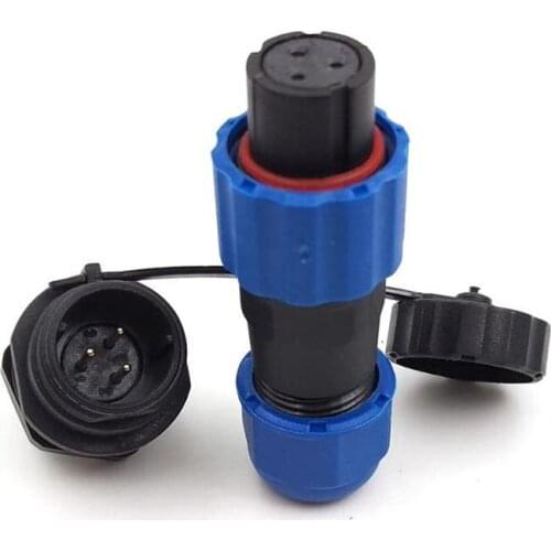 2set Outdoor LED display Industry waterproof air Panel Mount Connector SP13 3 Pin Female Plug+Rear install Male Socket IP68