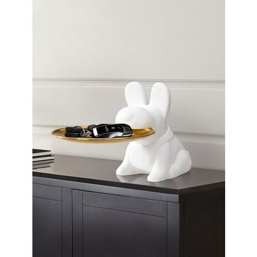 Nordic Creative Porch Key Storage Ornaments Dog Modern Living Room Tea Table Light Luxury Home Decoration Housewarming Gift