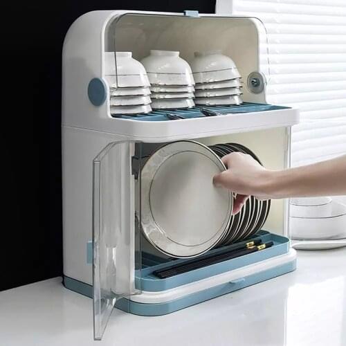 European Style Dish Rack Holder Drainer Dustproof Plate Organizer Large Plastic Kitchen Dish Drying Rack