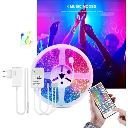 Smart LED lights Strip Music Sync RGB 5050 12V LED Strip lamp 5M 10M 15M Flashing with music for Bedroom,Party lighting decor