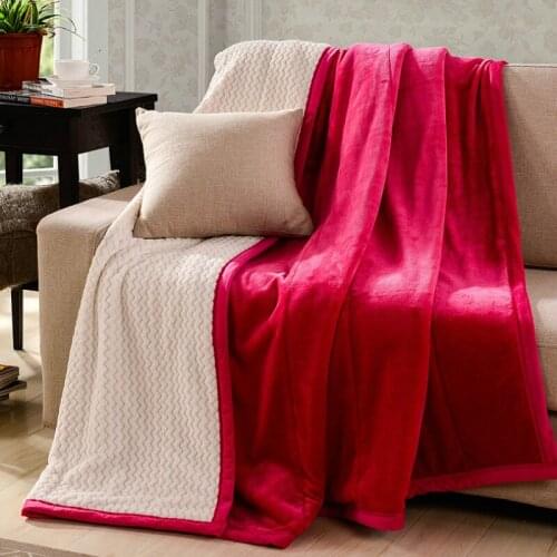 Thick Flannel Blankets Cover Double Solid Warm Beds Large Weighted Winter Fluffy Blankets Cozy Couverture Home Textile DG50B