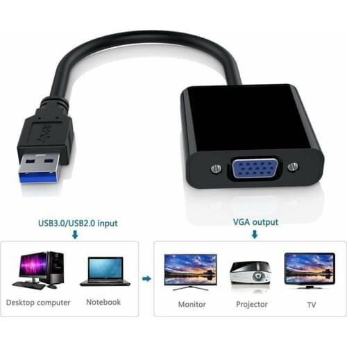 USB 2.0/3.0 To VGA Multi-Display Adapter Converter for Win 7/8/10 Desktop Laptop Portable External Video Graphic Card USB To VGA