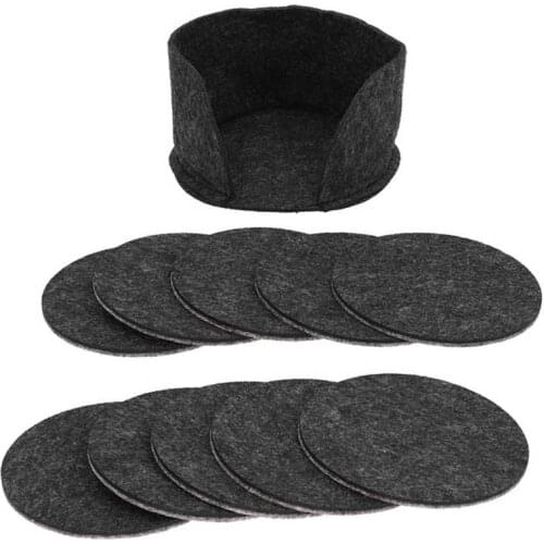 Felt Mug Mat Cup Insulation Pad Drink Coasters Round Table Placemat with Coaster Holder for Home