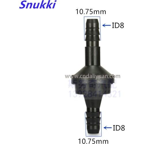 High quality ID8 black one-way valve non-return valve plastic one way valve air pump vacuum check valve for car 2pcs a lot