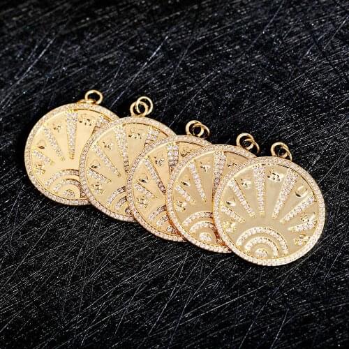 Golden Disc Bead Pendant Elephant Four-leaf Clover Horseshoe Pendant Jewelry Accessories 1 Piece 2020 Bracelets Jewelry Gift