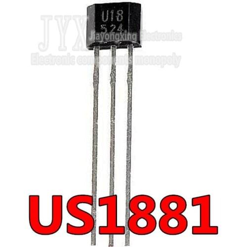 10pcs U18 US1881 TO-92 OH188 1881 U18 TO92 Hall Effect Sensor Magnetic Detector Hall Sensor Motor