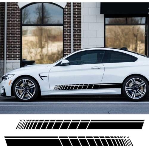 2Pcs/Set Racing Stripes Car-Styling Vehicle Body Side Decals Stickers Decoration 2019