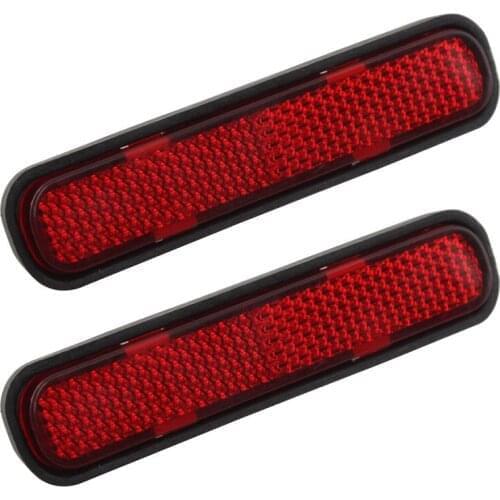 2xRed Rectangle Oval Warning Reflector Strip Decal Sticker For Motorcycles ATV Dirt Bikes Scooter Electrical Motorbike Sportster