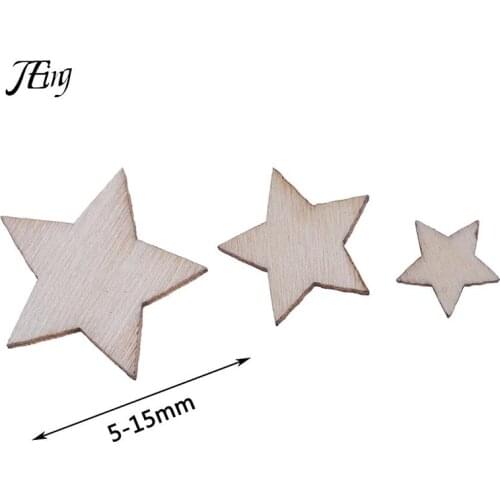300Pcs/Set Fashion Wooden Home Decor Wood Star DIY Christmas Scrapbooking Party DIY Decorations Chipboard wholesale