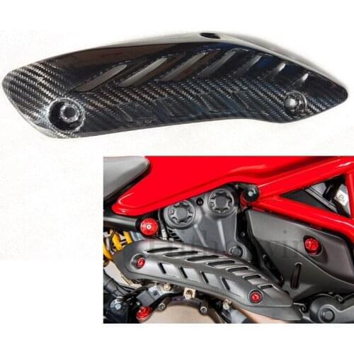 SEP Motorcycle Accessories Carbon Fiber Muffler Pipe Exhaust Heat Shield Cover Guard Muffler Cover For Ducati Monster 821 2015