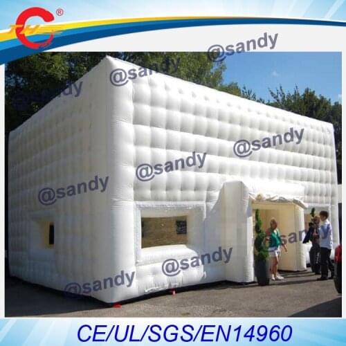 Free air ship to door+free blower,white inflatable cube tent,outdoor giant marquee inflatable party tent price