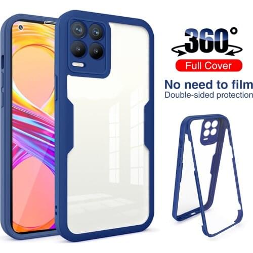360° Full Body Soft TPU Front Film+Acrylic Back Cover For Realme8 Realmi Realmy Realm Relme Realme 8 Pro 8Pro 4G Shockproof Case