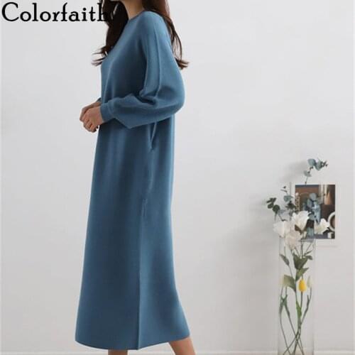 Модные трикотажные платья Colorfaith China At AliExpress