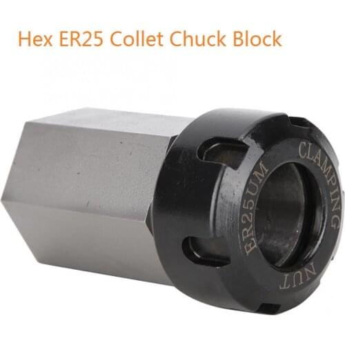 JUSTINLAU Wood Lathe Chuck Hex ER25 Collet Chuck Block Tool Holder for CNC Lathe Engraving Machine Chuck Hex