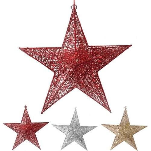 Eco-friendly No Burrs Wrought Iron Christmas Star Embellishments for Party