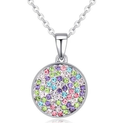 IDESTINY Fashion Collares Mujer Bijoux For Women Jewelry Round Choker Chain Necklace 100% With Genuine Austrian Crystal