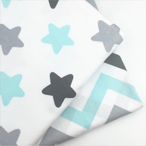 DIY Sewing Craft Material Telas to Patchwork Stars Wave Print 100% Twill Cotton Fabric By Meter For Baby The Cloth Home Textile