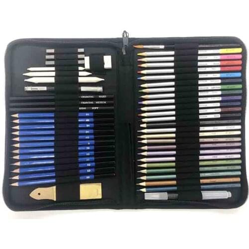 Sketch Drawing Pencil Set, 51 Sketch Color Pencil Painting Set, Professional Drawing Set, Drawing Tools for Beginners Children A