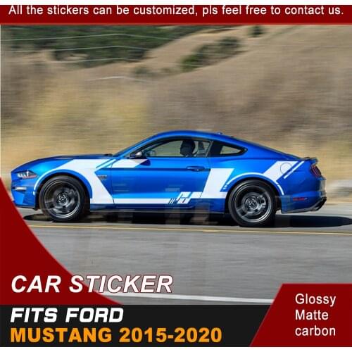 Car Modified Decals Side Body Stripe Graphic Vinyl Scratch Car Stckers Custom Fit For FORD Mustang 2015 2016 2017 2018 2019 2020
