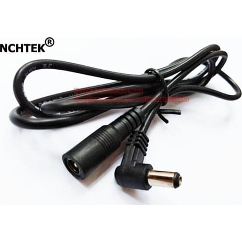 NCHTEK 90 Degree Angled DC 5.5*2.1mm Male to Female Power Plug Extension Connector Cable About 1M/Free Shipping/10PCS