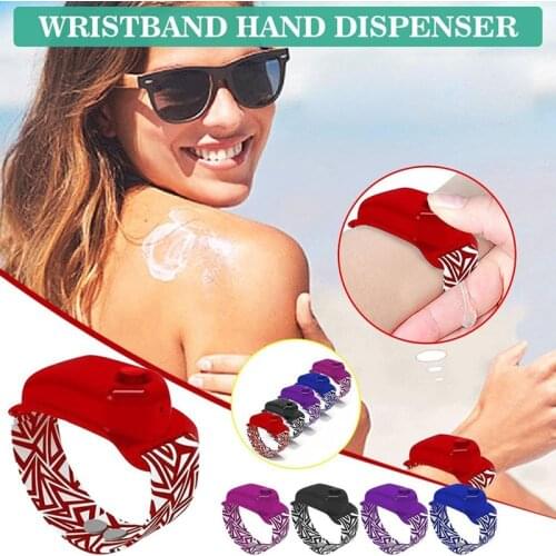 New Wristband Hand Dispenser Wearable Hand Sanitizer Dispenser Pumps Dispensing Tool Silicone Wrist Band With A Bottle