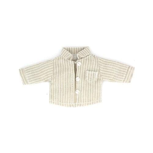 OB11 doll dress size Fashion standup collar button small fresh top striped pocket shirt pink green gray blue and other colors