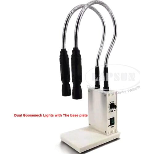 Single ONE 10W / Dual 20W Super Bright White 6500K LED Gooseneck Industrial Microscope Light Lamp With Base Plate / Clip Lock
