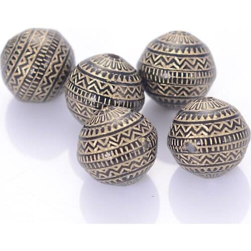 Wholesale 11mm Wavy Pattern Vintage Inspired Ethnic Acrylic Round Ripple Antique Design Beads For Diy Jewelry Making Accessories