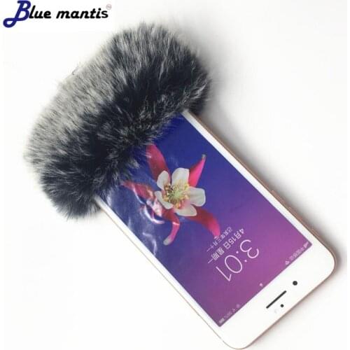 Outdoor Artificial pop filter Fur Wind phone mic sound recording Microphone Cover Muff Windscreen For iphone 7 8 X xiaomi huawei