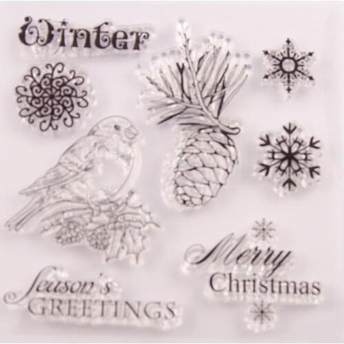 Bird Squirrel Christmas Clear Stamps Transparent Silicone Stamp for DIY Scrapbooking Paper Card Craft Tools