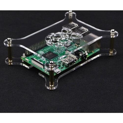 Raspberry Pi 4B Plus Acrylic Clear Case with Logo Transparent Box Compatible With Raspberry Pi 4B/3B+/3B/2B