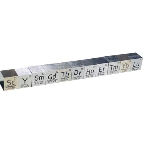 Rare Metal Cube 10mm Density for Simple Element Collection Y Gd Sm Sc Er Yb Tm Sc Lu Er Dy Hand Made DIY Hobbies Display