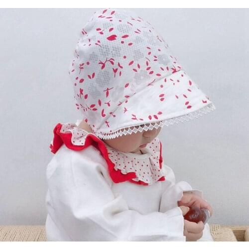 Baby girls summer bonnet Cute Cotton Baby Hat Kids Baby Girl Hat Princess Cap Infant Toddler Baby Bonnet Summer Sun Hat H193S