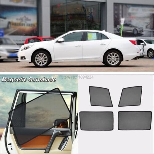 Car Full Side Windows Magnetic Sun Shade UV Protection Ray Blocking Mesh Visor For Chevrolet Malibu 2011-2015