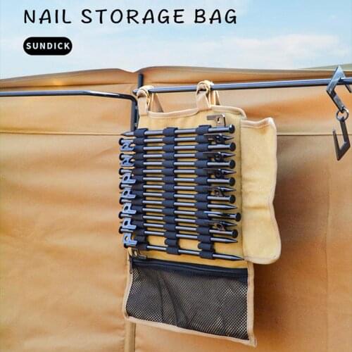 Tent Nails Storage Bag Foldable Outdoor Camping Ground Pegs Backpack Canvas Hammer Wind Rope Floor Nail Storage Bag