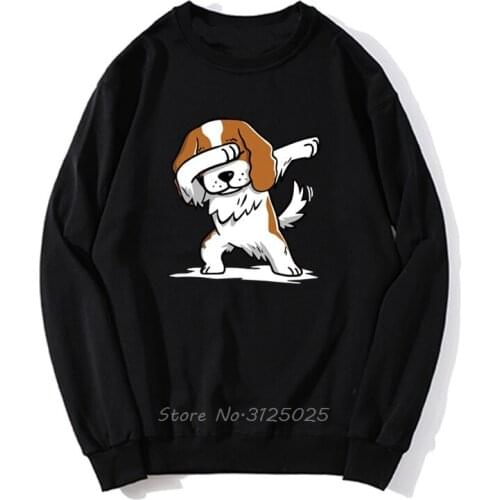 Dabbing Cavalier King Charles Spaniel Hoodie Men Autumn Winter Pullover Sweatshirt Streetwear Harajuku