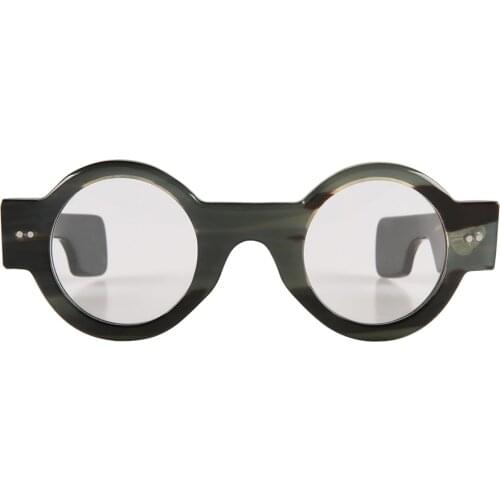 Unique Handmade Wide Temple Round Natural Horn Sunglasses Eyeglasses Eyewear Optical Glasses Frame