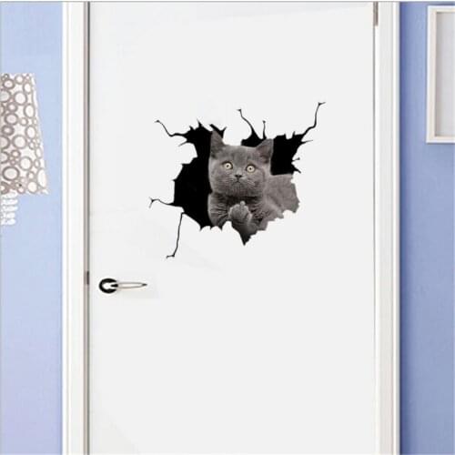 FUNNY CATS CRACK CAR STICKER CATS LOVER Cartoon Car Styling Wall Home Glass Window Door Laptop Truck Vinyl Decals