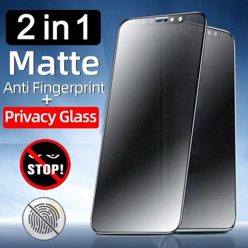 3D Full Cover Matte + Privacy 9H Tempered Glass For iPhone 12 11 mini X XS Pro Max XR 7 8 Plus Anti Spy Peeping Screen Protector
