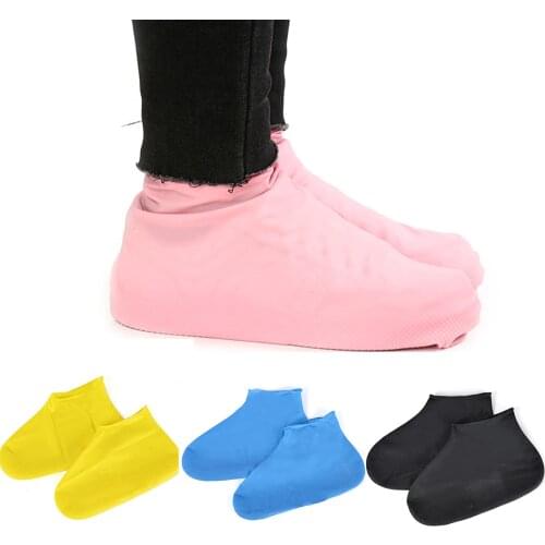 1 Pair Reusable Latex Waterproof Shoes Covers Anti-slip Thickening Rubber Rain Boots Overshoes Shoes Protector Case Accessories
