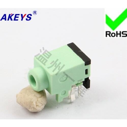 10 PCS PJ-339 green 3.5 headphone socket 7 foot socket 4 fixed foot 3.5MM mother socket