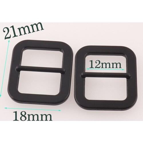 30 pcs Black Center Bar Buckle,12mm Metal Slide Buckles Belt Strap,Fasteners Adjuster strap Adjuster Bag Purse Buckles