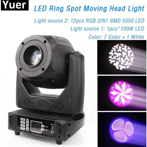 2Pcs/Lot 200W RGB 3in1 Super Bright Ring Moving Head Light DJ Bar Disco Stage Christmas Lights In Multiple Modes And Colors