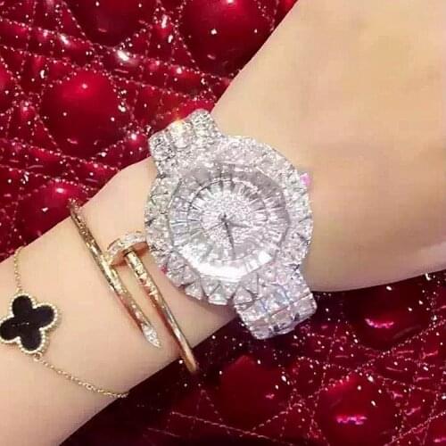 2020 new style! Top Quality Women Watches Luxury Steel Full Rhinestone Wristwatch Lady Crystal Dress Watches Female Quartz Watch