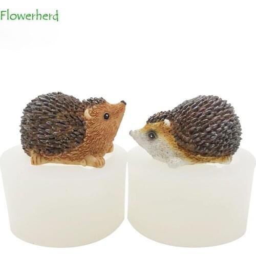3D Cartoon Hedgehog Gypsum Aromatherapy Silicone Mold Animal Candle Mold Diffuse Stone Chocolate Mold Cake Decorating Tools