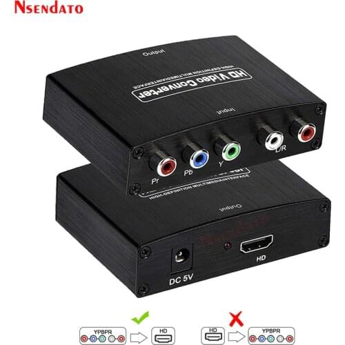 5 RCA Ypbpr Component to HDMI-compatible converter RCA Component video to hd video audio Connector converters adapters For PS3/2