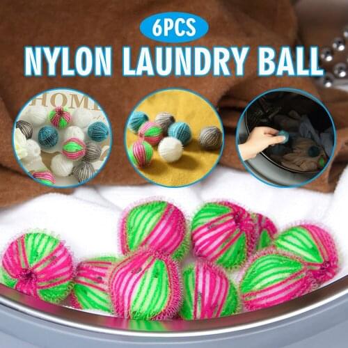 6pcs Reusable Nylon Balls Protection Laundry Tools Nylon Laundry Ball Lint Hair Remover Washing Machine Balls For Laundry
